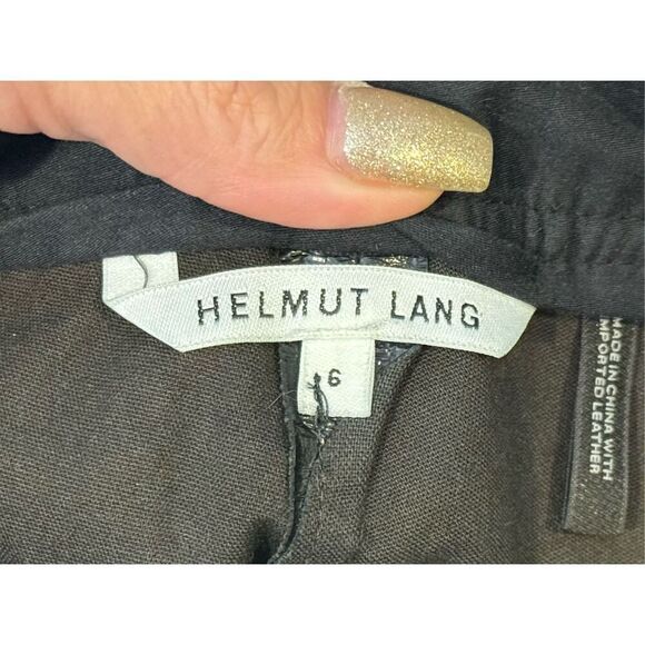 NWOT Helmut Lang Patina Stretch Moto 100% Lamb Leather Women's Size 6 Pants - Picture 4 of 10